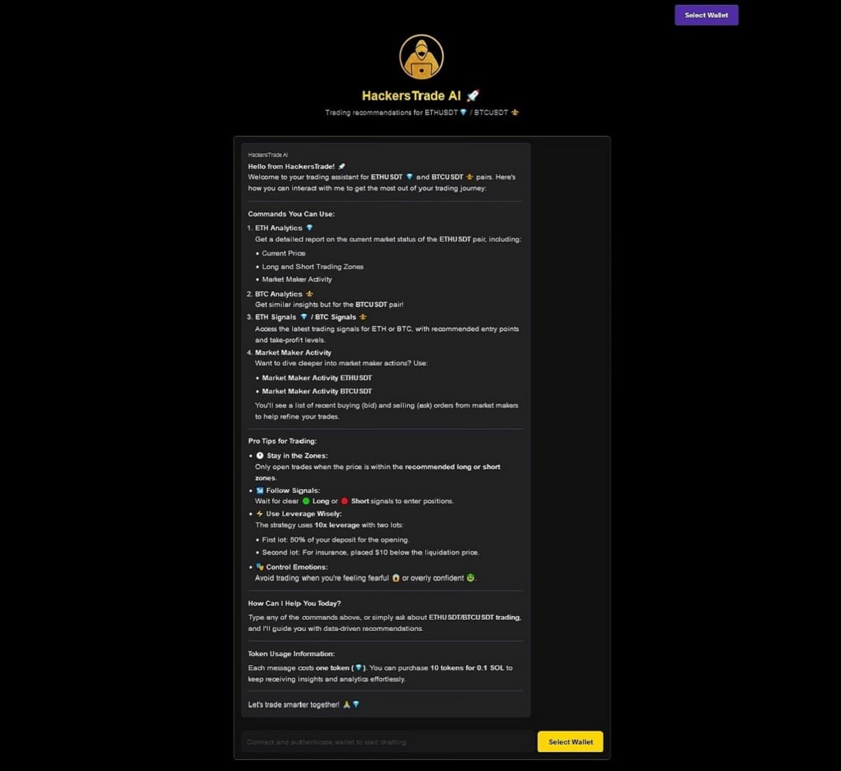 HackersTradeGPT Trading Interface